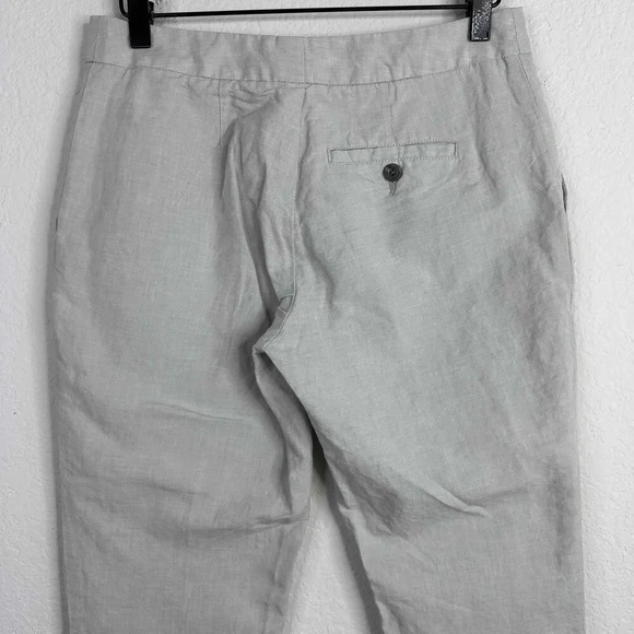 James Perse Pants Women's Small Gray Linen Blend Straight Leg Casual Minimalist - Picture 4 of 7